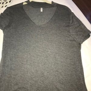 Grey short sleeve shirt with built in choker